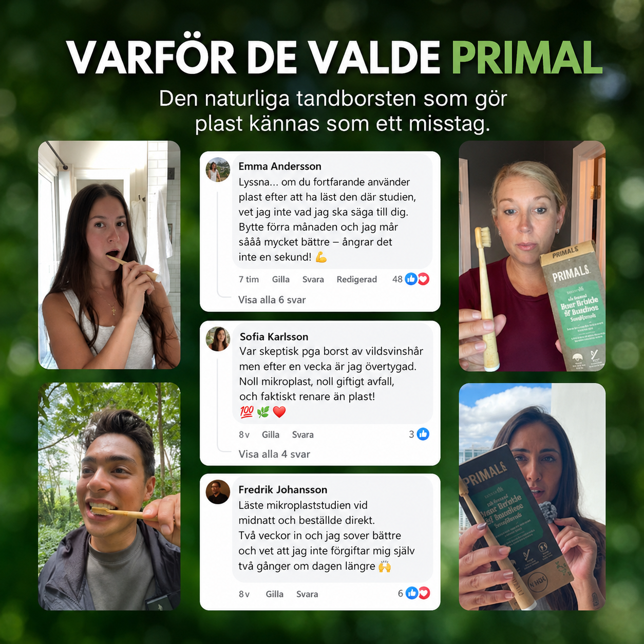 PRIMAL Tandborste Med Vildsvinsborst & Bambu