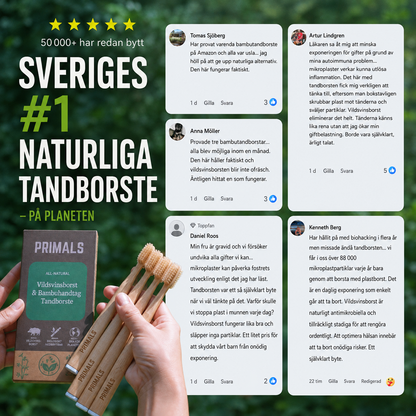 PRIMAL Tandborste Med Vildsvinsborst & Bambu
