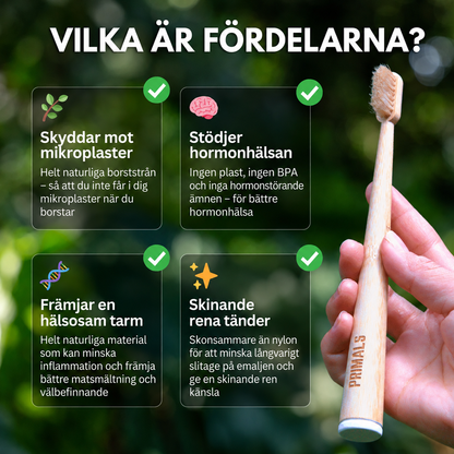 PRIMAL Tandborste Med Vildsvinsborst & Bambu